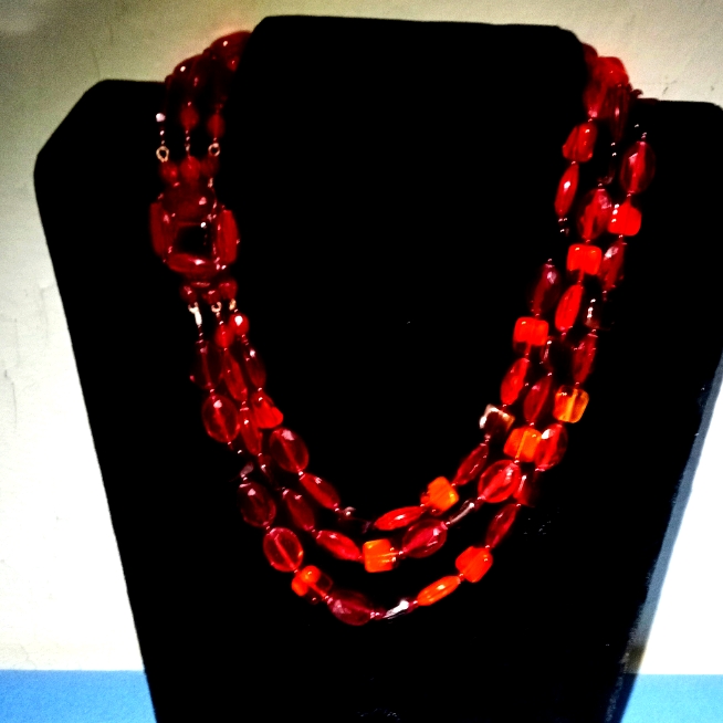 Red Multi-Strand Necklace